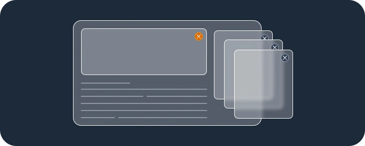 Ad-stacking (multiple ads on top of each other)